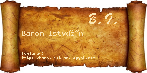 Baron István névjegykártya